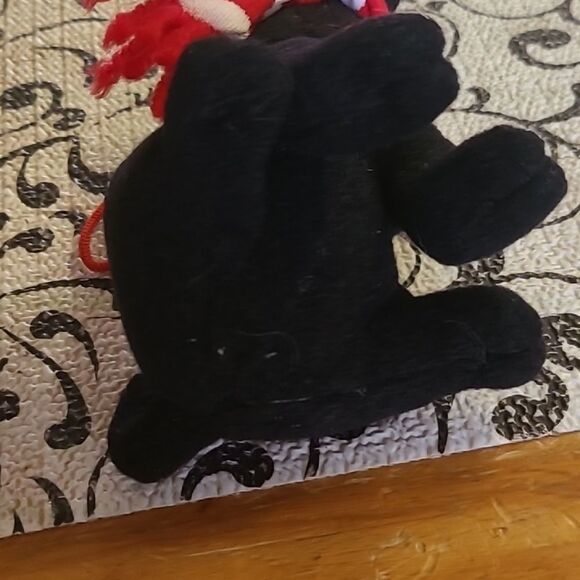 Festive Black LabPlush  Ornamentwith Red and White Accessories - Picture 5 of 6